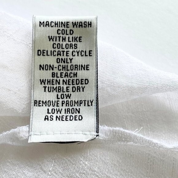 Women's White Split Neck White Gauzy Top / Blouse - Picture 5 of 13